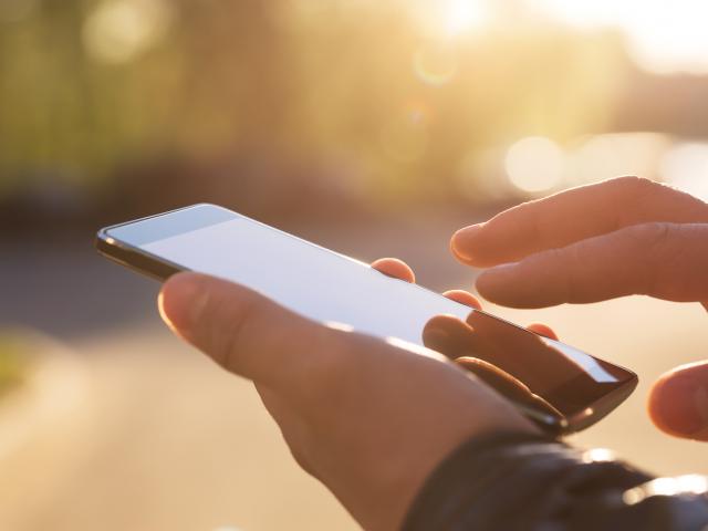 Person using smartphone