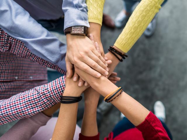 Hands in a circle